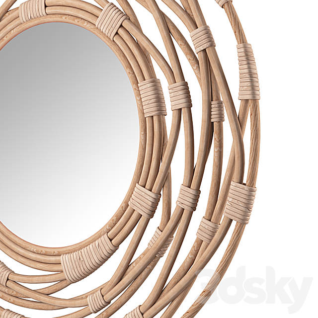 Rattan Wall Mirror 3DS Max Model - thumbnail 3