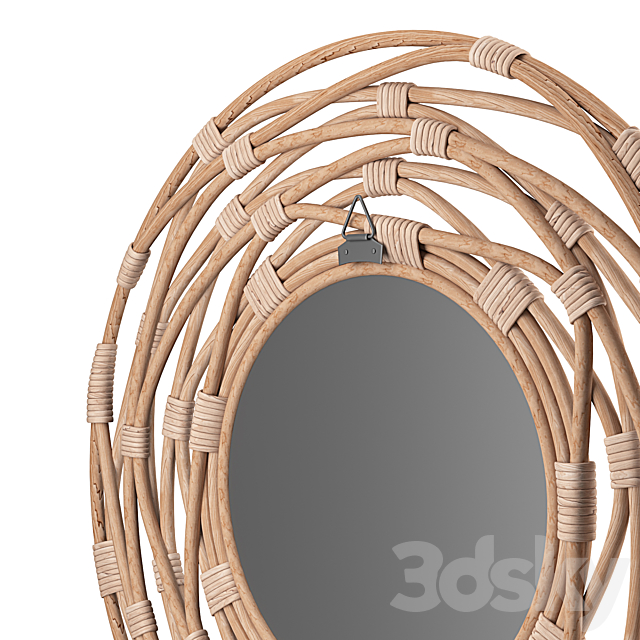 Rattan Wall Mirror 3DS Max Model - thumbnail 4