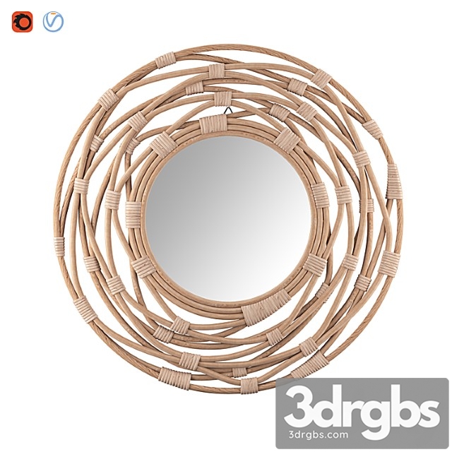 Rattan wall mirror 3dsmax Download - thumbnail 1