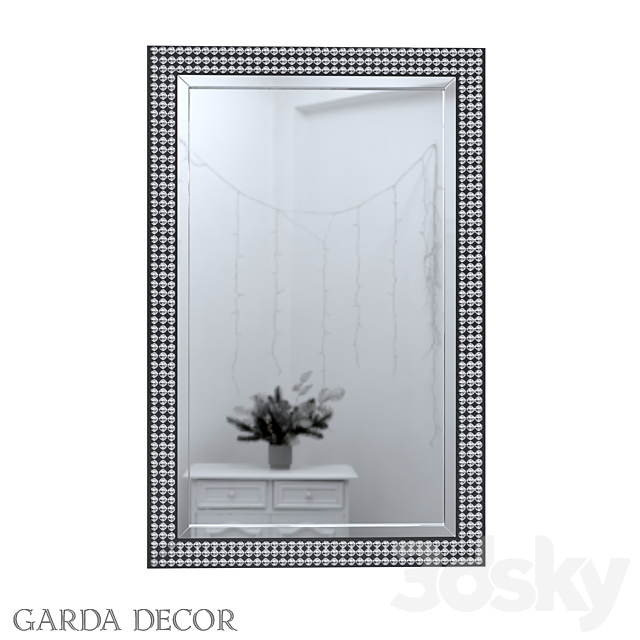 Rectangular Mirror with Kaboshon Crystals 50SX-19003_1 Garda Decor 3DSMax File - thumbnail 1