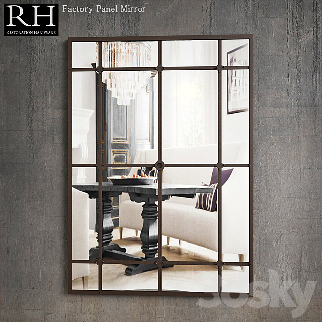 Restoration Hardware. Factory Panel Mirror 3DSMax File - thumbnail 1