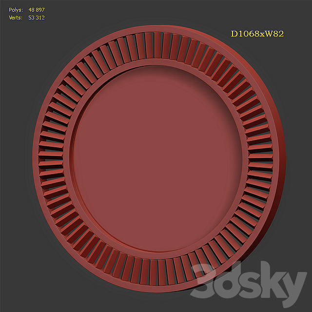 Restoration Hardware Lombard Prism Round Mirror 3DSMax File - thumbnail 3