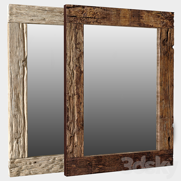 RH Reclaimed Railroad Ties Mirror 3DS Max - thumbnail 1