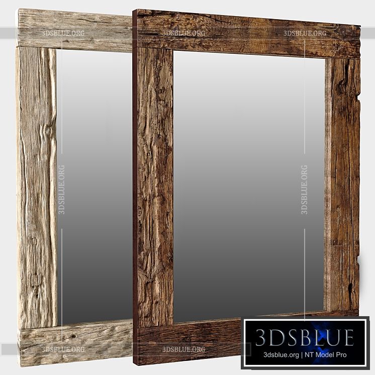 RH Reclaimed Railroad Ties Mirror 3DS Max - thumbnail 3