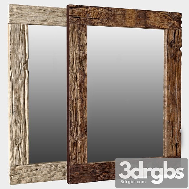 Rh reclaimed railroad ties mirror - thumbnail 1