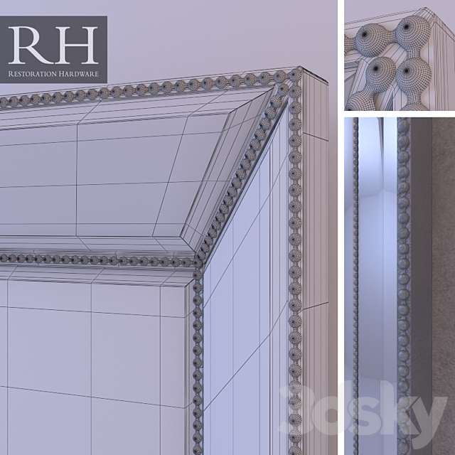 RH VENETIAN BEADED MIRROR – SILVER 3DSMax File - thumbnail 2