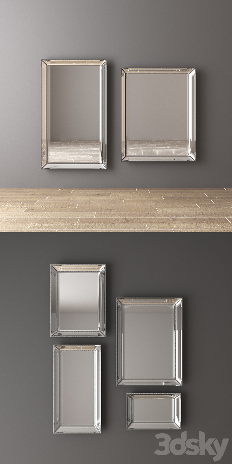 RH VENETIAN MIRRORS SET SILVER 3DS Max - thumbnail 2