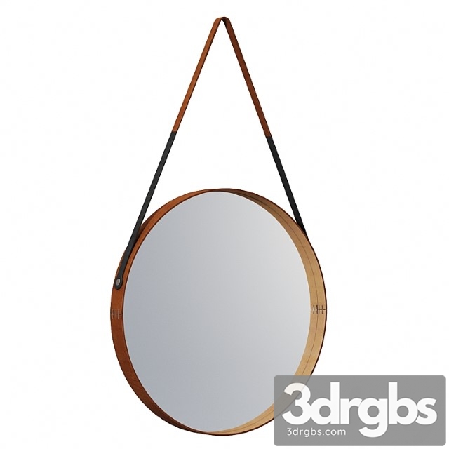 Round leather mirror 3dsmax Download - thumbnail 1