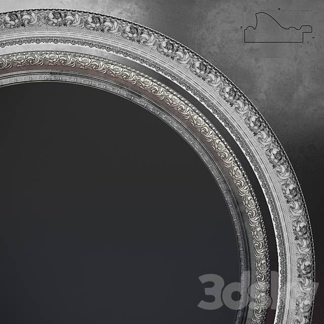 Round Mirror (baguette art.BR 1034-BK) 3DSMax File - thumbnail 2