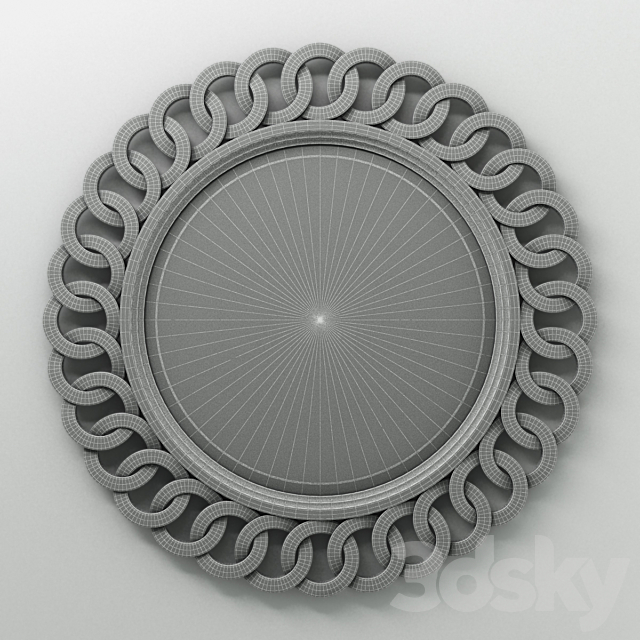 Round Mirror Frame 02 3DSMax File - thumbnail 2