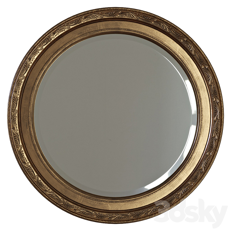 Round mirror in a frame 3DS Max - thumbnail 1