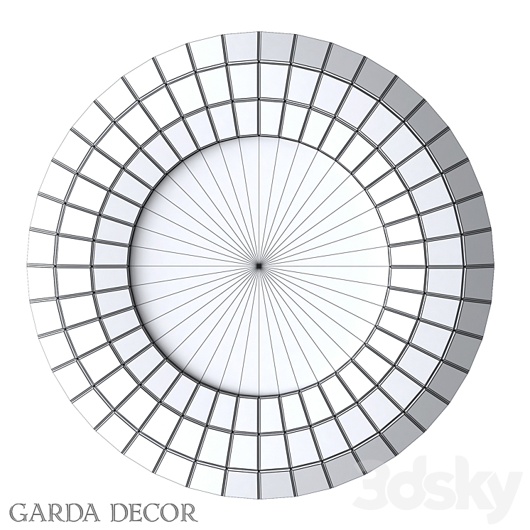 Round Mirror in A Frame OF MIRROR ELEMENTS 50SX-9159 Garda Decor 3DS Max - thumbnail 2