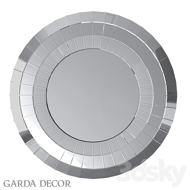 Round Mirror in A Frame OF MIRROR ELEMENTS 50SX-9159 Garda Decor 3DSMax File - thumbnail 1