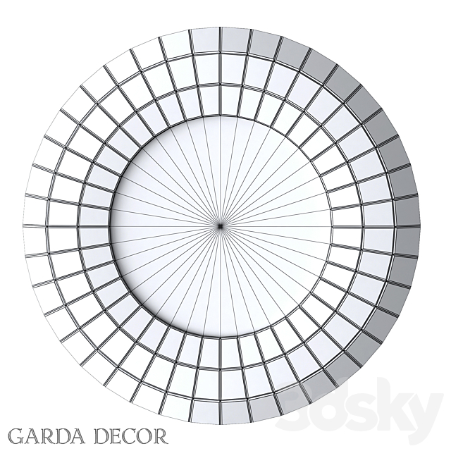 Round Mirror in A Frame OF MIRROR ELEMENTS 50SX-9159 Garda Decor 3DSMax File - thumbnail 2