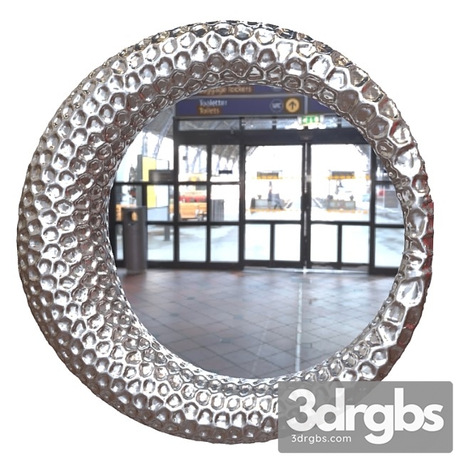 Round mirror in a silver frame - thumbnail 1