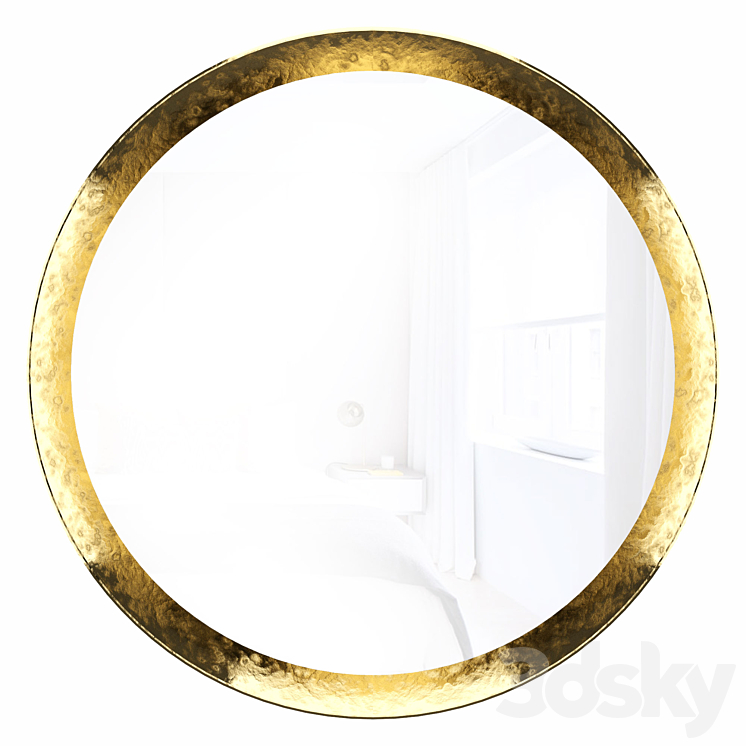 Round mirror in brass frame Orion 3DS Max Model - thumbnail 1