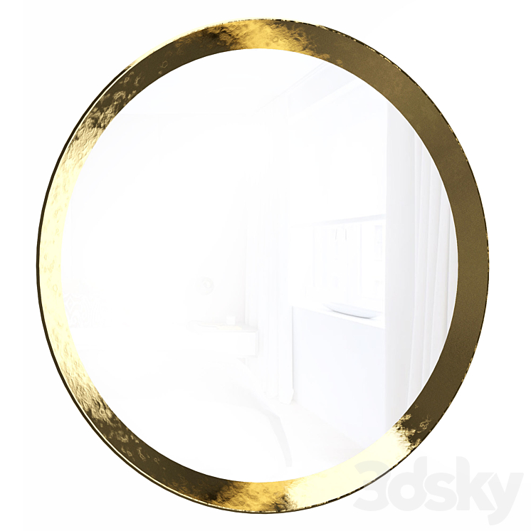 Round mirror in brass frame Orion 3DS Max Model - thumbnail 2