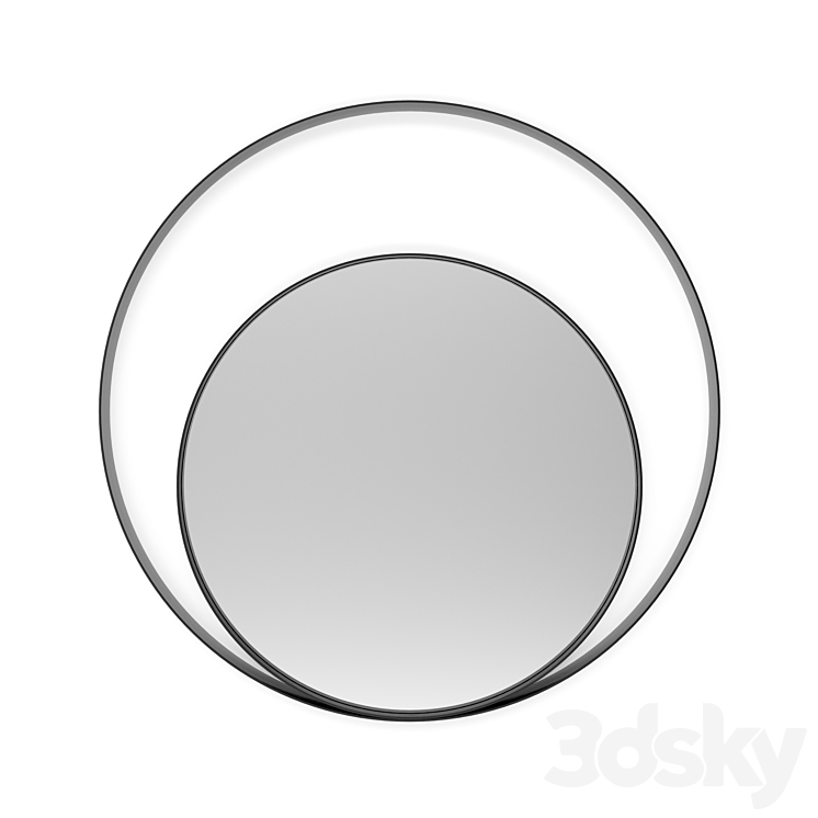 Round mirror in metal frame Iron Ring 3DS Max - thumbnail 1