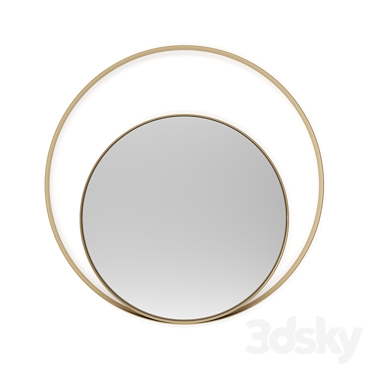 Round mirror in metal frame Iron Ring 3DS Max - thumbnail 2