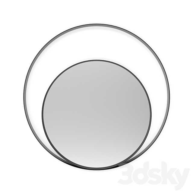 Round mirror in metal frame Iron Ring 3DSMax File - thumbnail 1