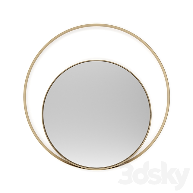 Round mirror in metal frame Iron Ring 3DSMax File - thumbnail 2