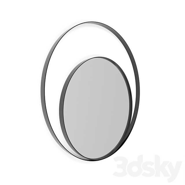 Round mirror in metal frame Iron Ring 3DSMax File - thumbnail 3