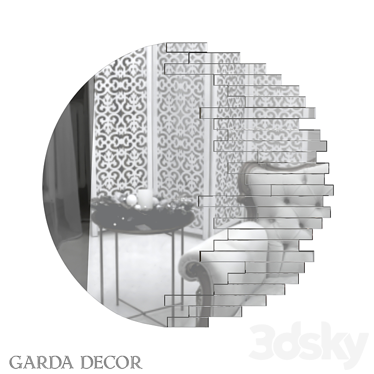 ROUND MIRROR WITH DECOR 50SX-9300 Garda Decor 3DS Max - thumbnail 1