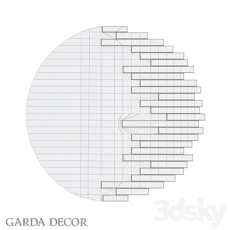 ROUND MIRROR WITH DECOR 50SX-9300 Garda Decor 3DS Max - thumbnail 2