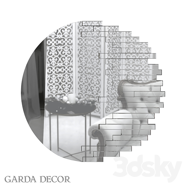 ROUND MIRROR WITH DECOR 50SX-9300 Garda Decor 3DSMax File - thumbnail 1