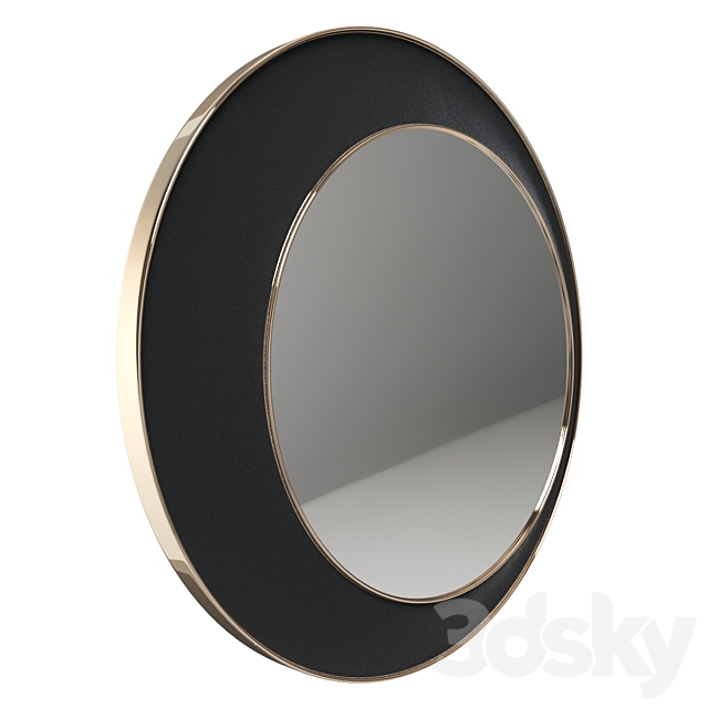 Round mirror with velor Vigo LaRedoute 3DS Max Model - thumbnail 2