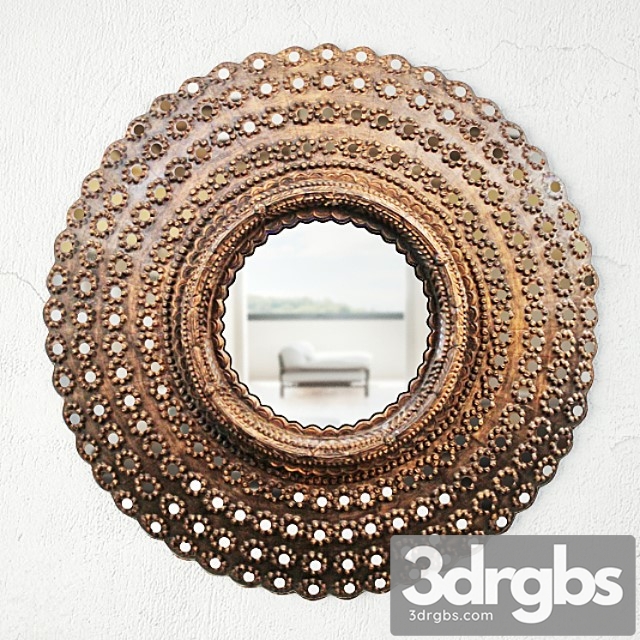 Round Peacock Mirror 3dsmax Download - thumbnail 1