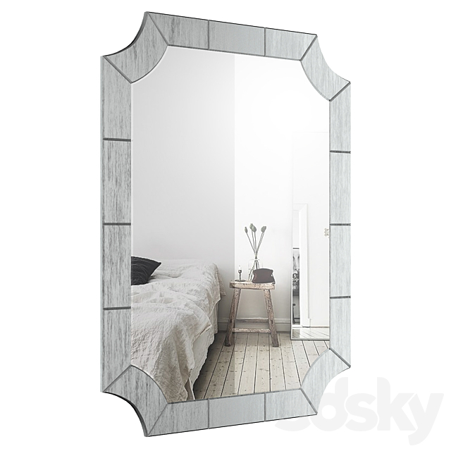 Scalloped Corner Wall Mirror 3DSMax File - thumbnail 1