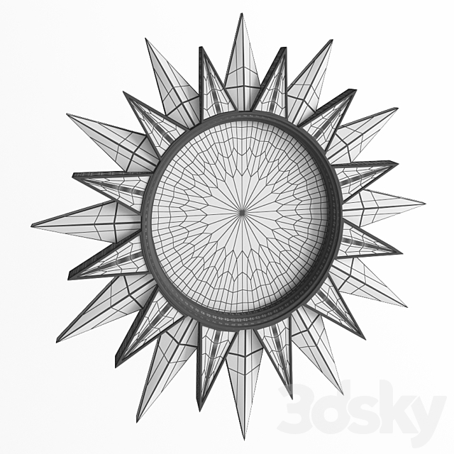 Silver mirror “Sun” ZARA HOME 3DSMax File - thumbnail 2