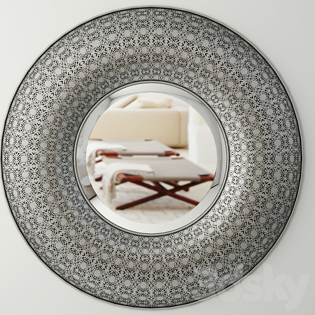 Silver Round Mirror 3DSMax File - thumbnail 1