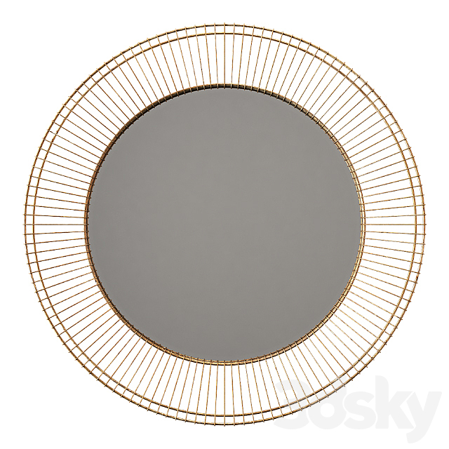 Uttermost bricius rust bronze and gold round metal mirror 3DSMax File - thumbnail 1