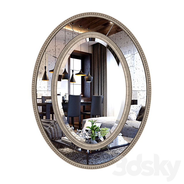 UtterMost Lara Oval Mirror 3DS Max Model - thumbnail 1