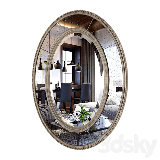 UtterMost Lara Oval Mirror 3DS Max Model - thumbnail 2