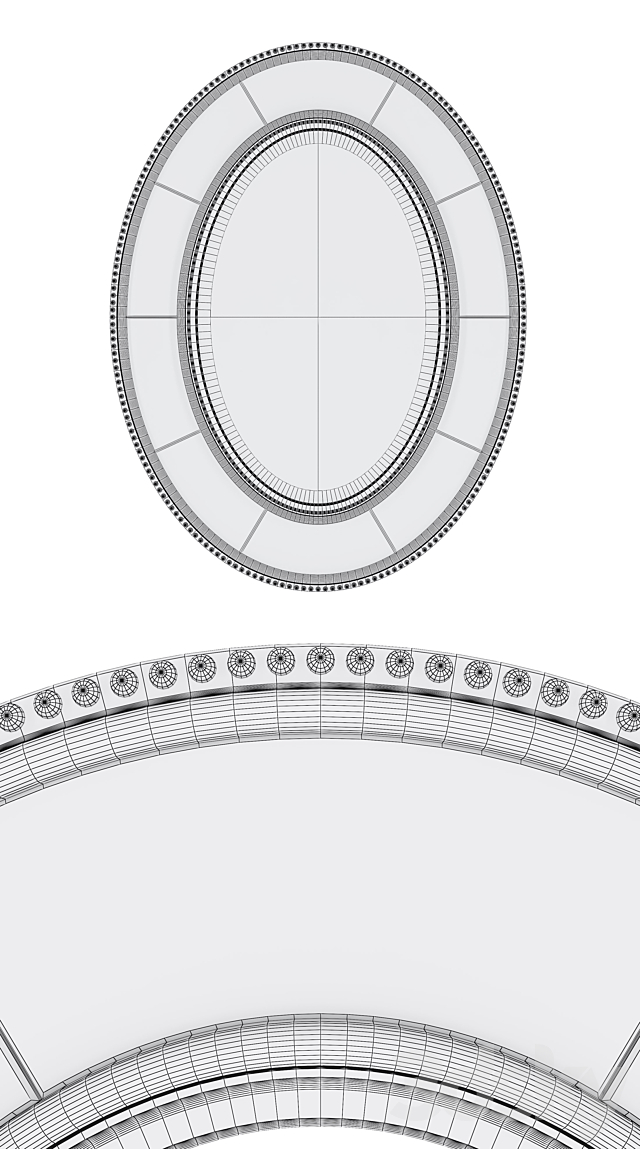 UtterMost Lara Oval Mirror 3DS Max Model - thumbnail 3