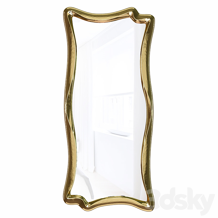 “Wall mirror in a figured frame “”Marne”” Antique gold leaf” 3DS Max - thumbnail 1