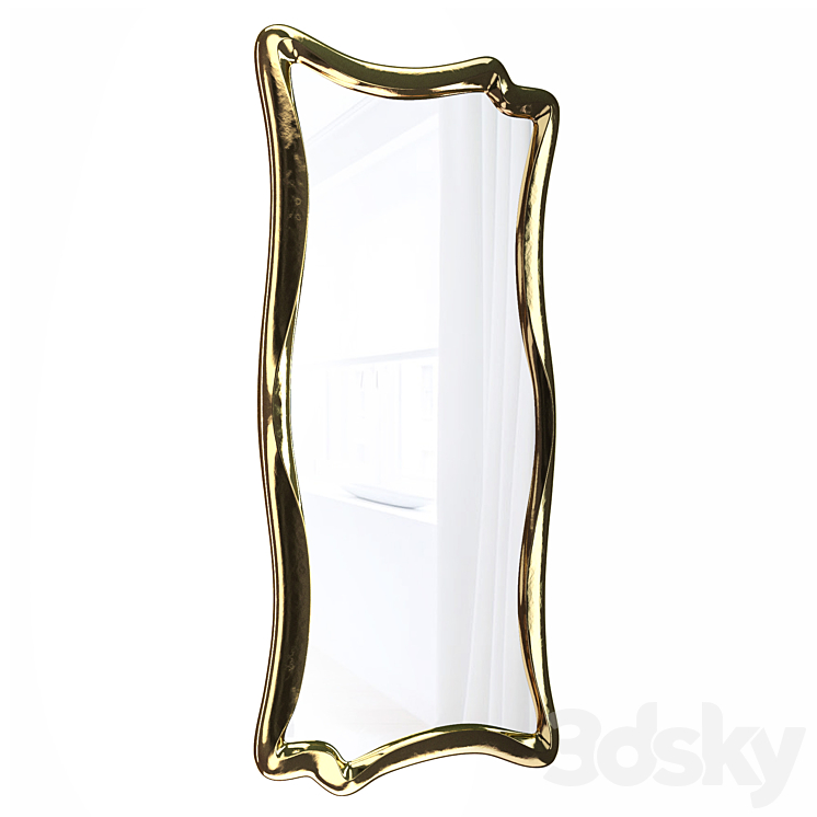 “Wall mirror in a figured frame “”Marne”” Antique gold leaf” 3DS Max - thumbnail 2