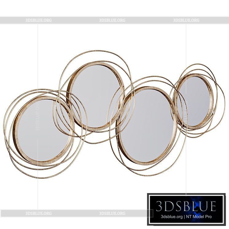 Wall Mirror Modern Luxury Large Gold Round Wall Mirror 3DS Max - thumbnail 3