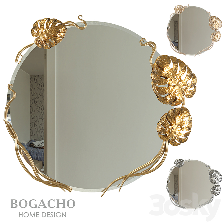 Wall mirror Monstera Deliciosa 3DS Max - thumbnail 1