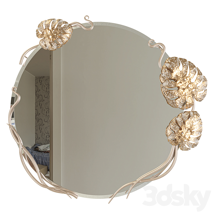 Wall mirror Monstera Deliciosa 3DS Max - thumbnail 2