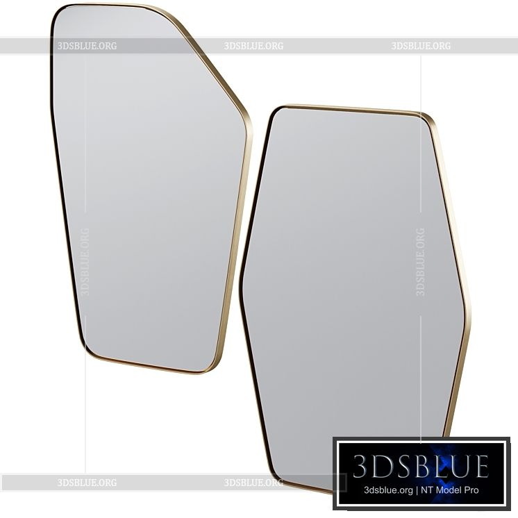 Wall Mirror Shape Brass by Kare Design 3DS Max - thumbnail 3