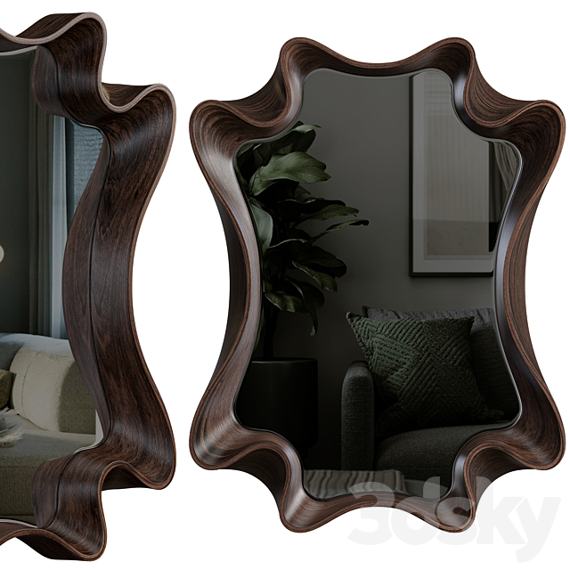 Wall mirror with 3 materials 3DSMax File - thumbnail 1