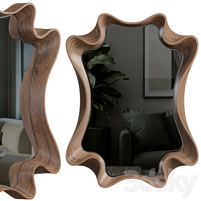 Wall mirror with 3 materials 3DSMax File - thumbnail 3