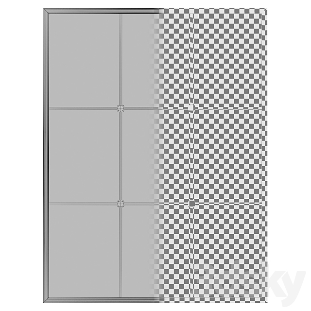 Windowpane Reflections Contemporary Wall Mirror PGN2607 3DSMax File - thumbnail 3