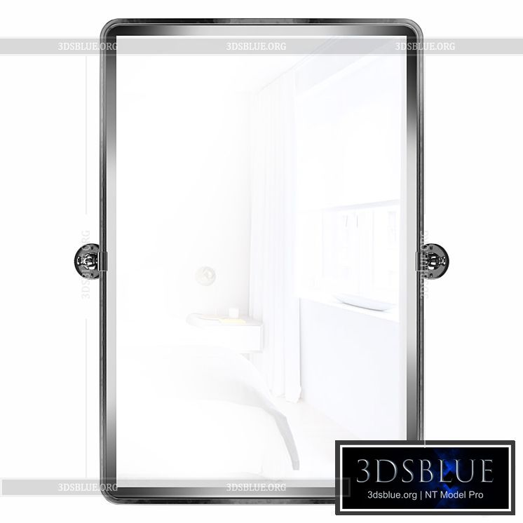 Woodvale Metal Framed Wall Mounted Bathroom \/ Vanity Mirror 3DS Max - thumbnail 3