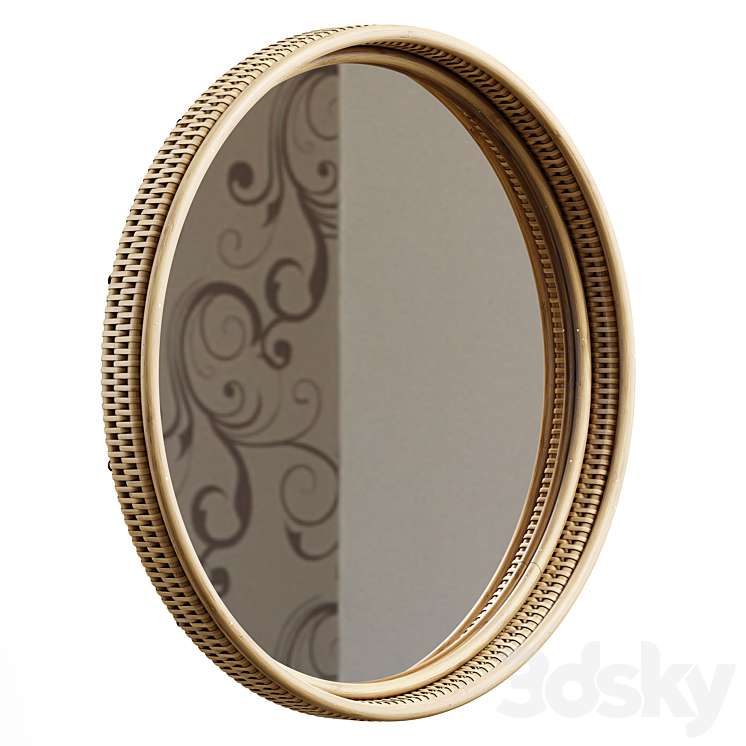 Zara Home – The circular rotang mirror in the frame – Large 3DS Max - thumbnail 1