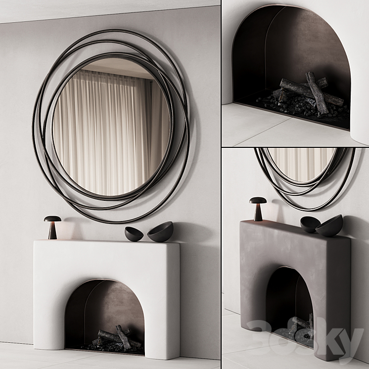 154 fireplace decorative wall kit 03 smooth soft fireplace 00 3DS Max Model - thumbnail 1